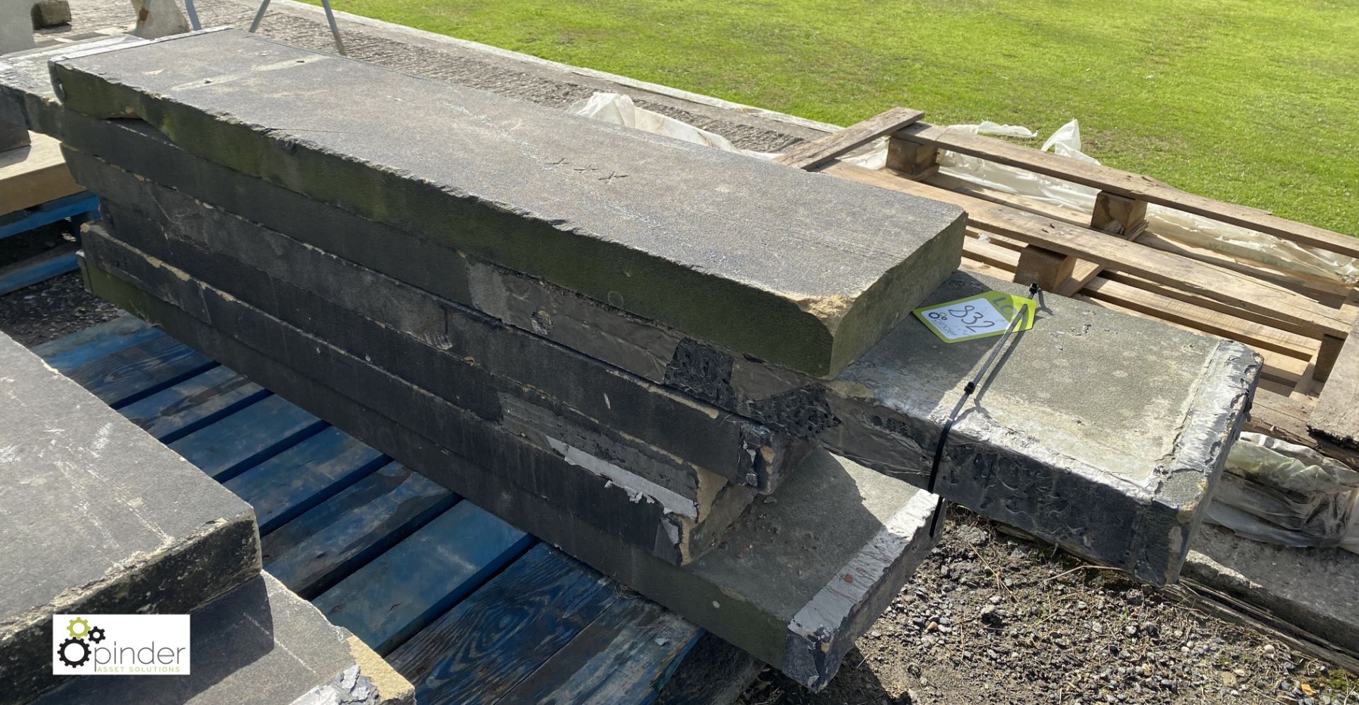 A run Victorian Yorkshire Stone Coping, 3in high x 12in wide x approx. 28.5ft total length