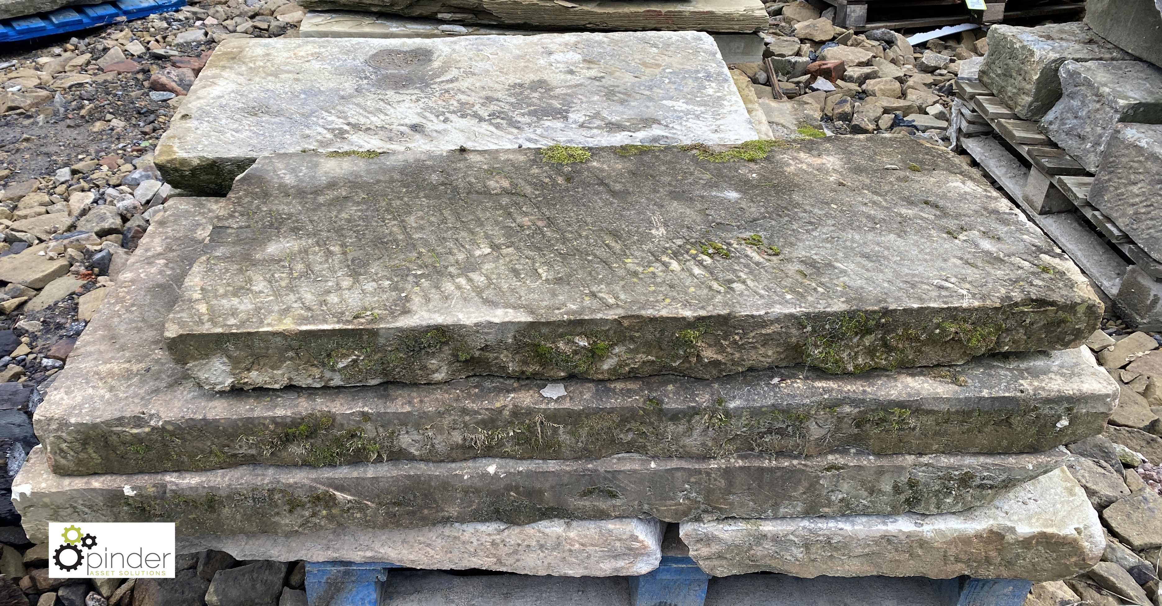 A pallet reclaimed Yorkshire Stone Copings, 18in wide, approx. 29 linear feet (Located at Deep Lane, - Image 4 of 6