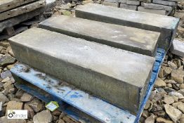 3 Victorian Yorkshire Stone Steps, 8in high x 11in wide x 42in long (Located at Deep Lane,