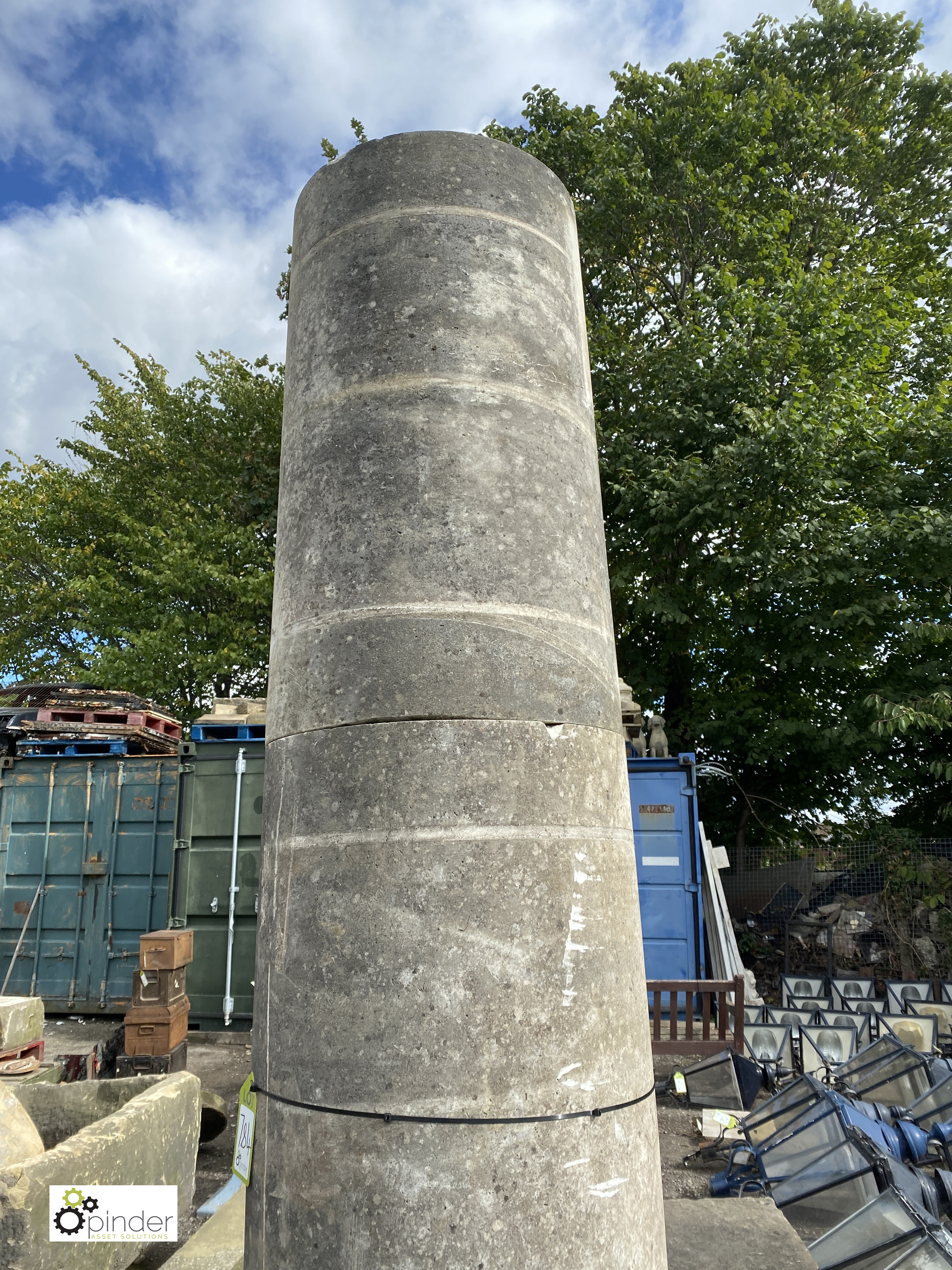 A pair Portland Stone 3-piece Columns, 100in high x 22in diameter (paired with lot 787) - Image 3 of 7