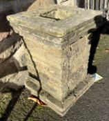 Yorkshire Stone stone Planter, 16in high x 12in x