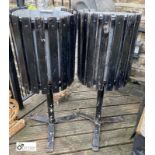 A pair vintage cast iron and wood Waste Paper Bins, from Burtons Tailors Factory, Burmantofts,