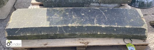 A Yorkshire Stone radius Garden Bench Top, 14in wide x 40in long