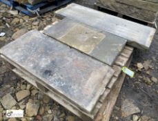 3 pieces Yorkshire Stone Coping, 4in high x 16in wide x approx. 9.5ft (Located at Deep Lane,