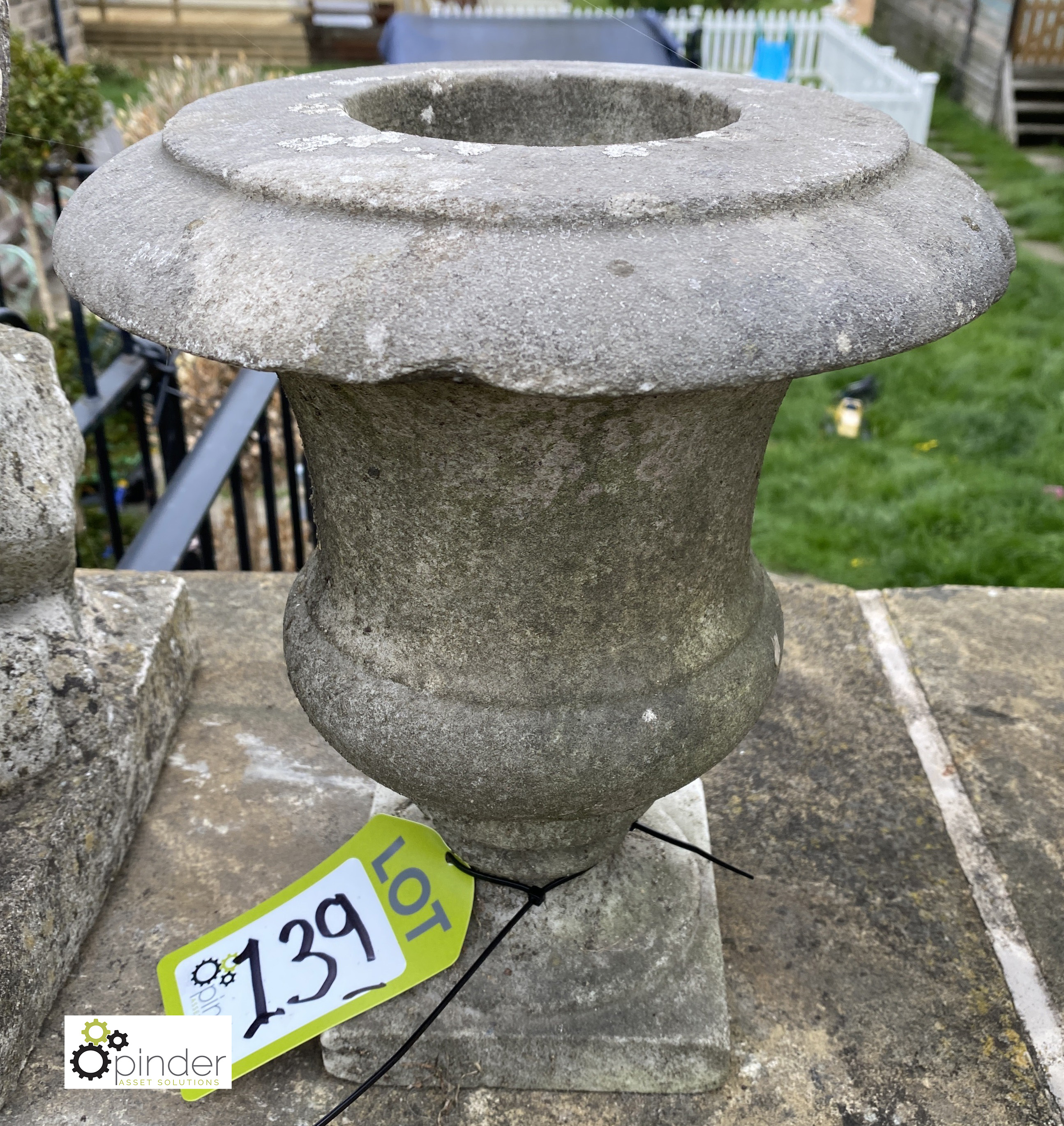 A statuary marble carved Campania Urn, 12in high x 10in diameter - Image 2 of 5