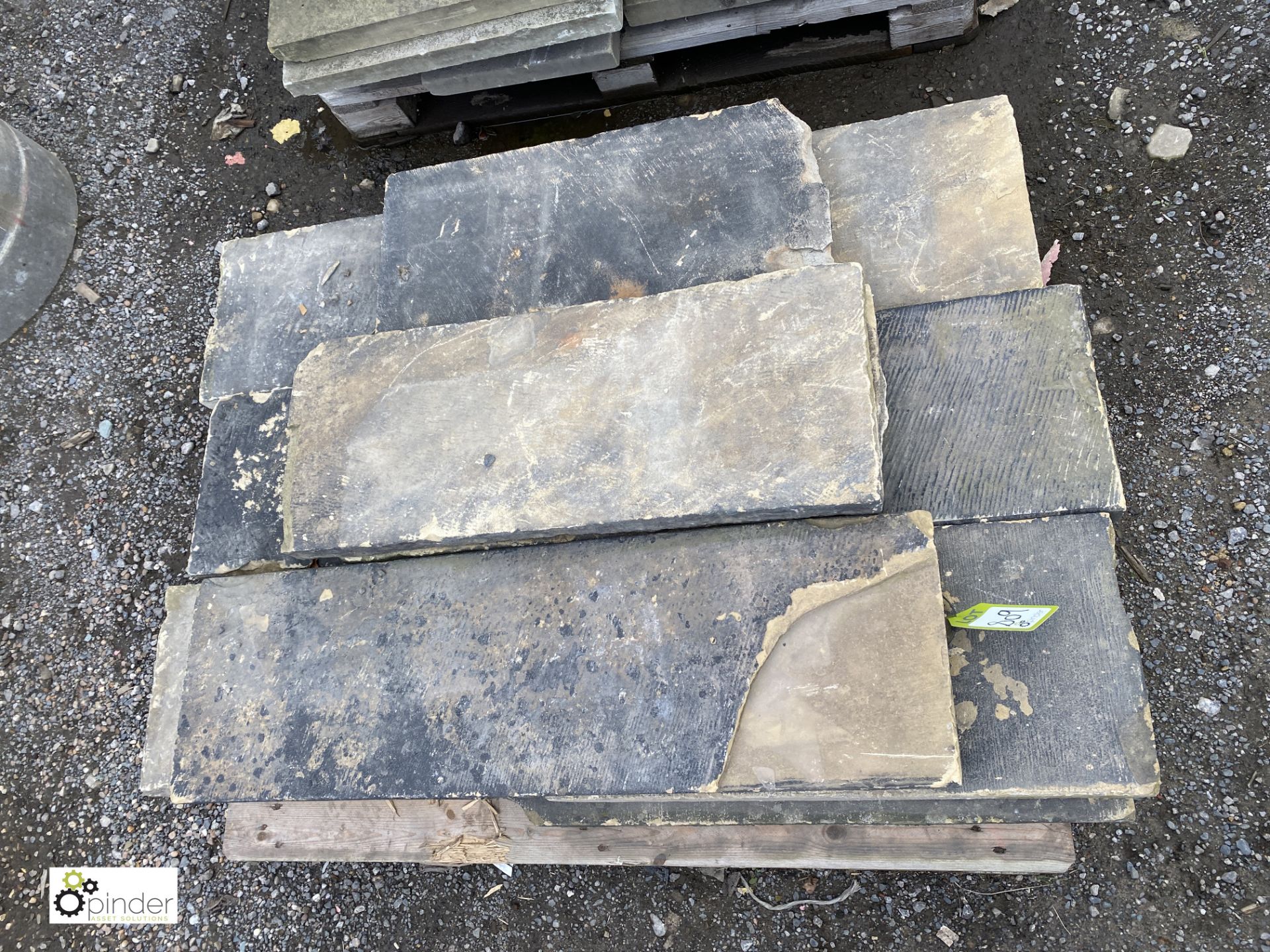 A run Victorian Yorkshire Stone Coping, 3in high x 12in wide x 35ft - Image 3 of 6