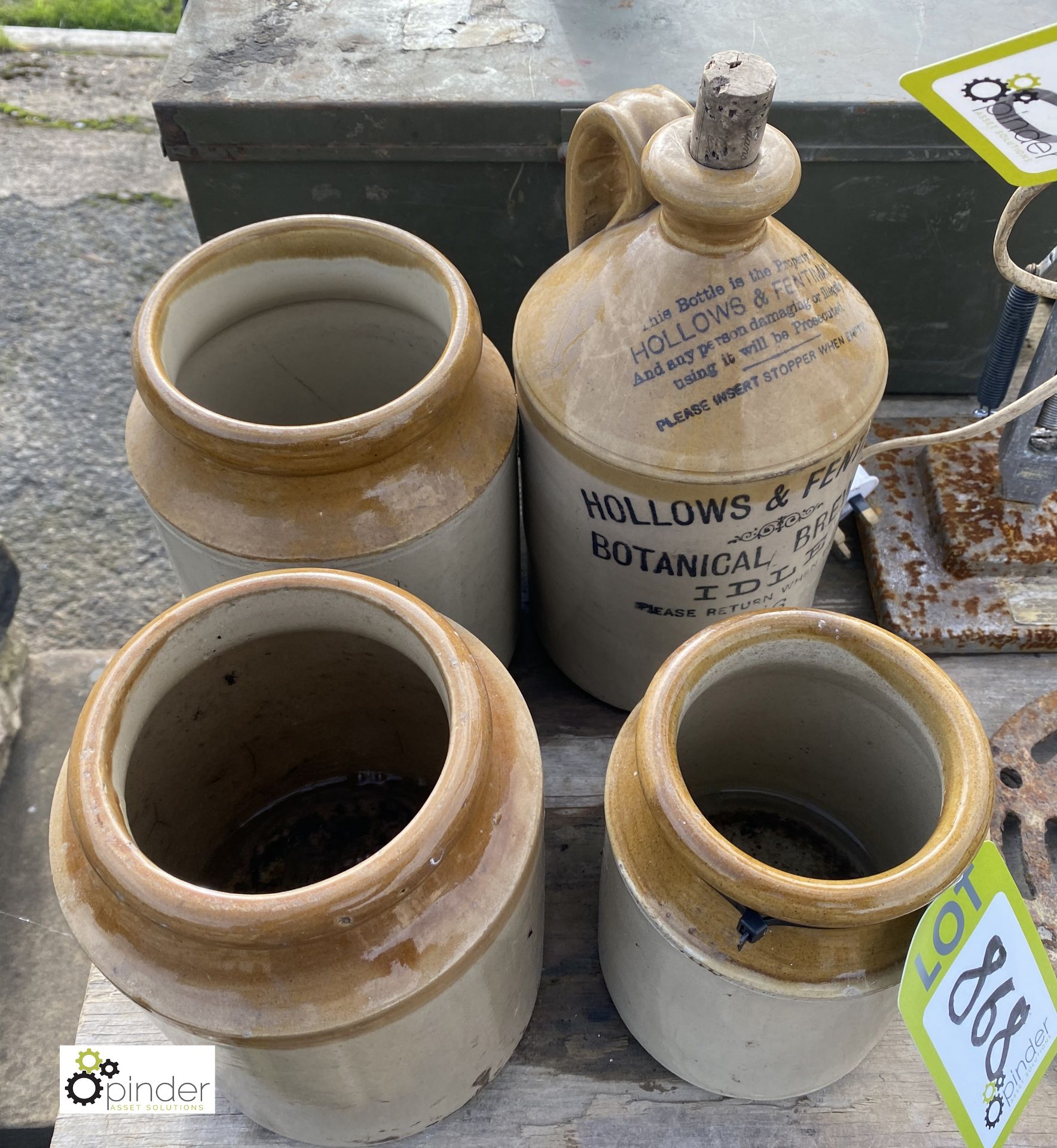 4 stoneware salt glazed Jars, circa 1900s - Image 5 of 6