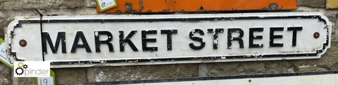 A cast Street Sign ‘Market Street, 7in high x 47in wide