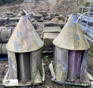 A pair galvanised metal Roof Cowls, from Burtons Tailors Factory, Burmantofts, Leeds, 48in high x