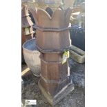 An original Victorian crown top salt glazed terracotta Chimney Pot, 39in high x 14in diameter