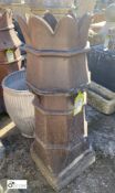An original Victorian crown top salt glazed terracotta Chimney Pot, 39in high x 14in diameter