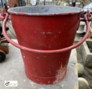 An original galvanised Fire Bucket, from the Burtons Tailors Factory, Burmantofts, Leeds, 12in high