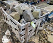 A crate reclaimed Victorian granite oblong Edgings, approx. 60 linear feet (Located at Deep Lane,