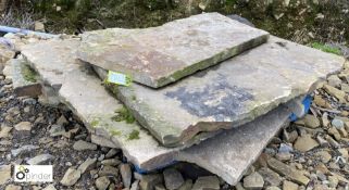 A pallet large reclaimed Yorkshire Stone riven rustic Flag Stones, approx. 7.2sq yards (Located at