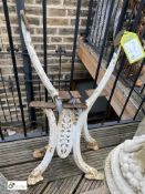 A pair original cast iron Edwardian Bench Ends, 28in high