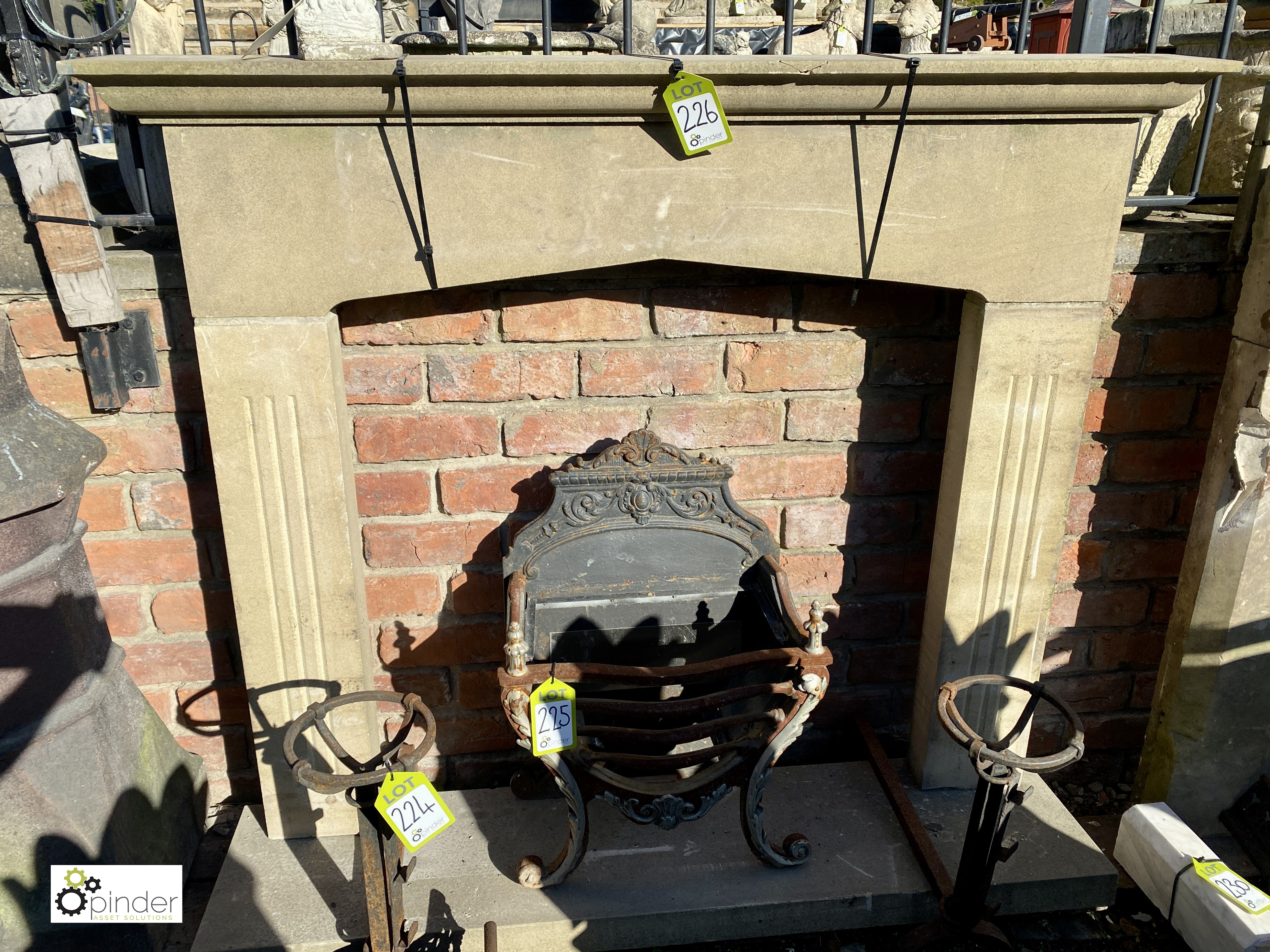 A hand carved Yorkshire stone Cottage Fireplace, complete with Yorkshire Stone hearth, fireplace