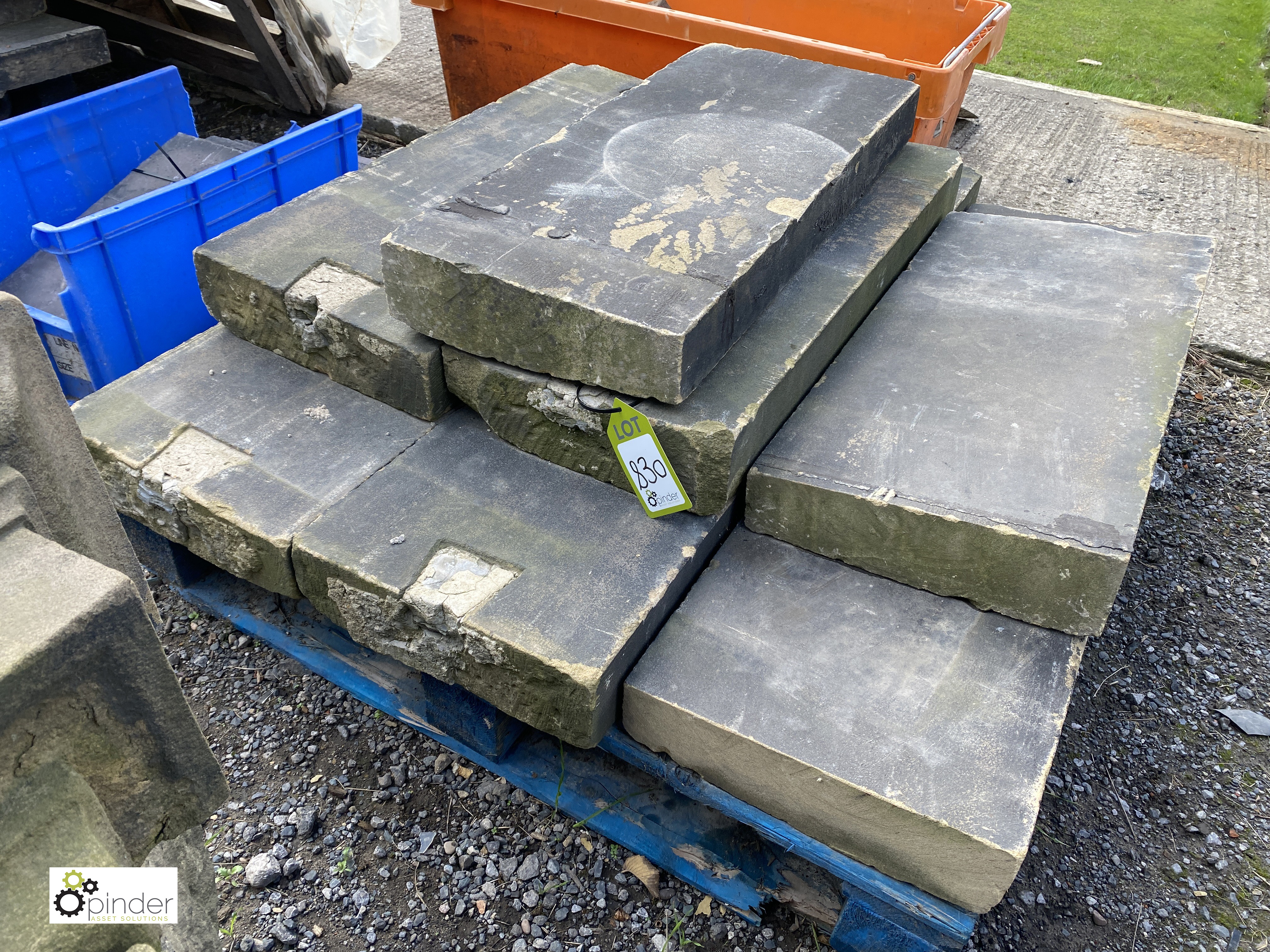 7 pieces Yorkshire Stone Coping, 3in high x 13in wide x 21.9ft total length - Image 2 of 5