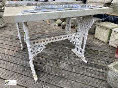 An original cast iron Conservatory Table Base, attributed to Coalbrookdale, with a reclaimed