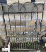 A Georgian wrought iron Pedestrian Gate, with hoop top and Fleur-De-Lis decoration, 44in high x 31in