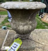 A Victorian statuary marble Campania Urn, with gadroon decoration, 12in high x 10in diameter