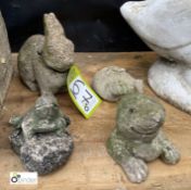 Reconstituted Stone Animals comprising rabbit, frog and mole