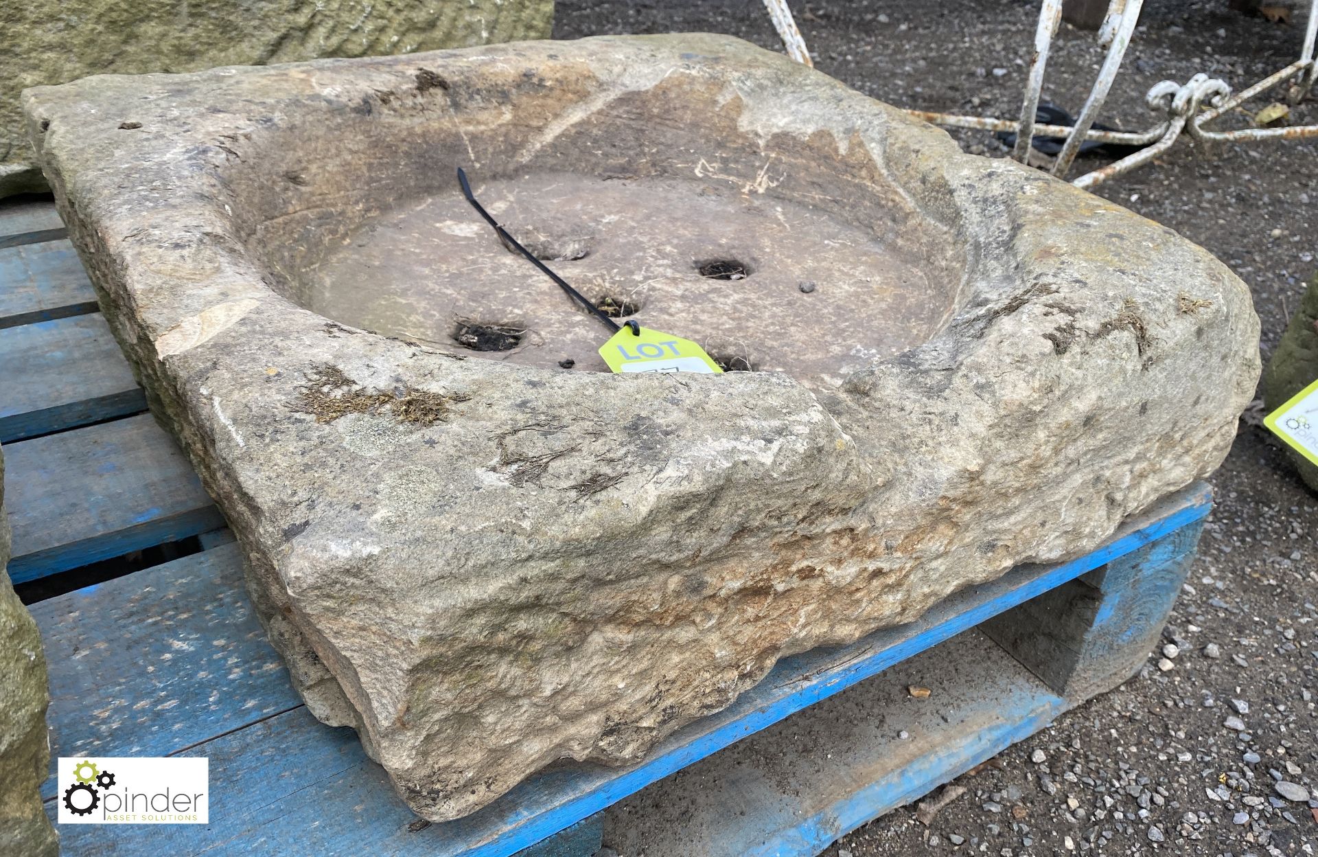 An original Georgian Yorkshire Stone Drain Gully, circa 1800s, 23in x 22in - Image 2 of 4