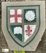 A Yorkshire Stone Coat of Arms Apprentice Piece, 11in high x 10in wide