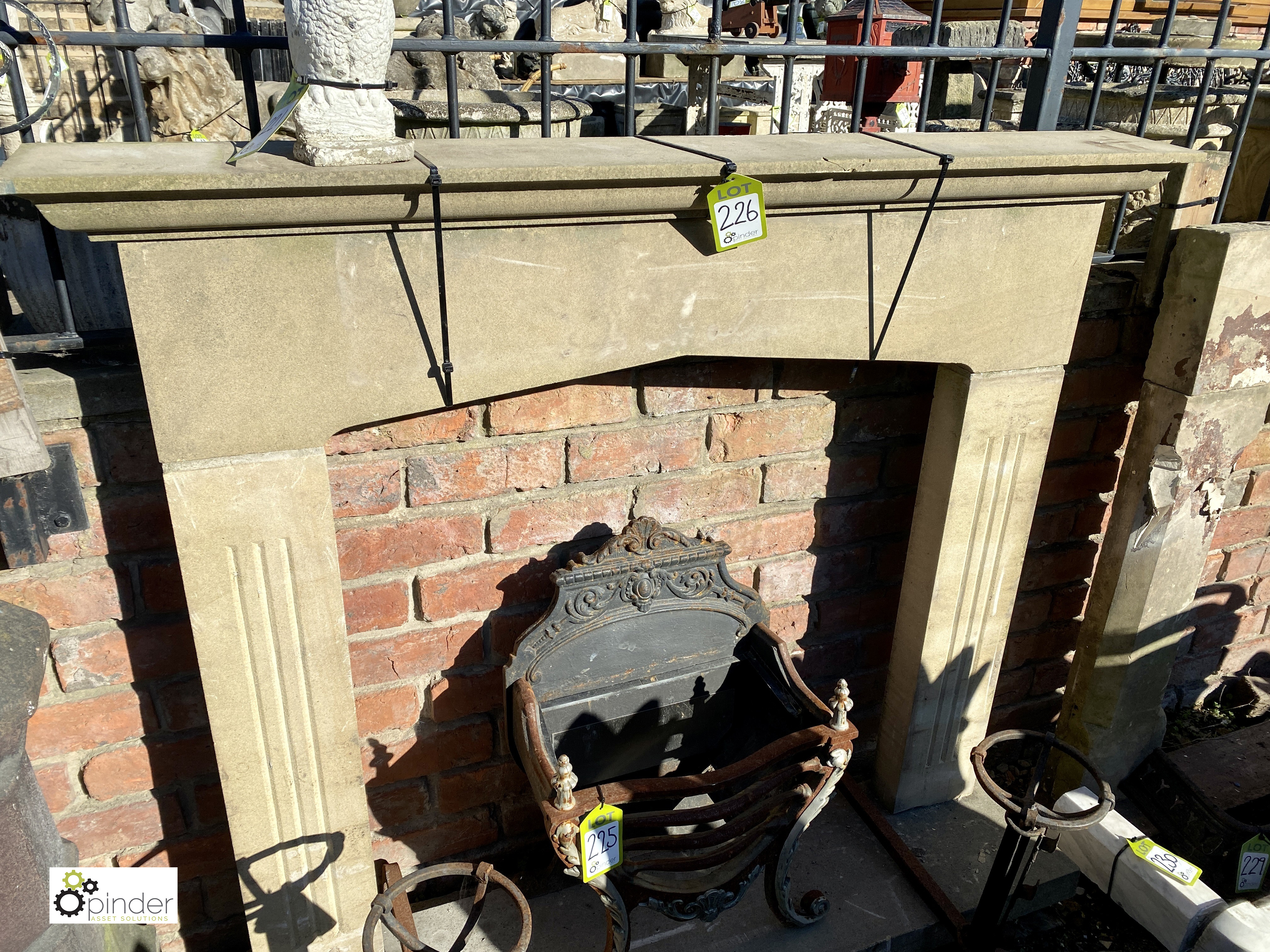 A hand carved Yorkshire stone Cottage Fireplace, complete with Yorkshire Stone hearth, fireplace - Image 3 of 4