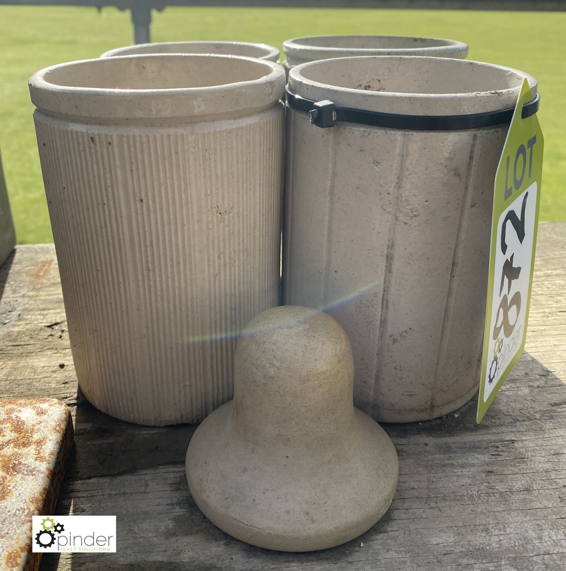 4 stoneware salt glazed Jam Jars, with bung, 6in high x 4in diameter - Image 3 of 6