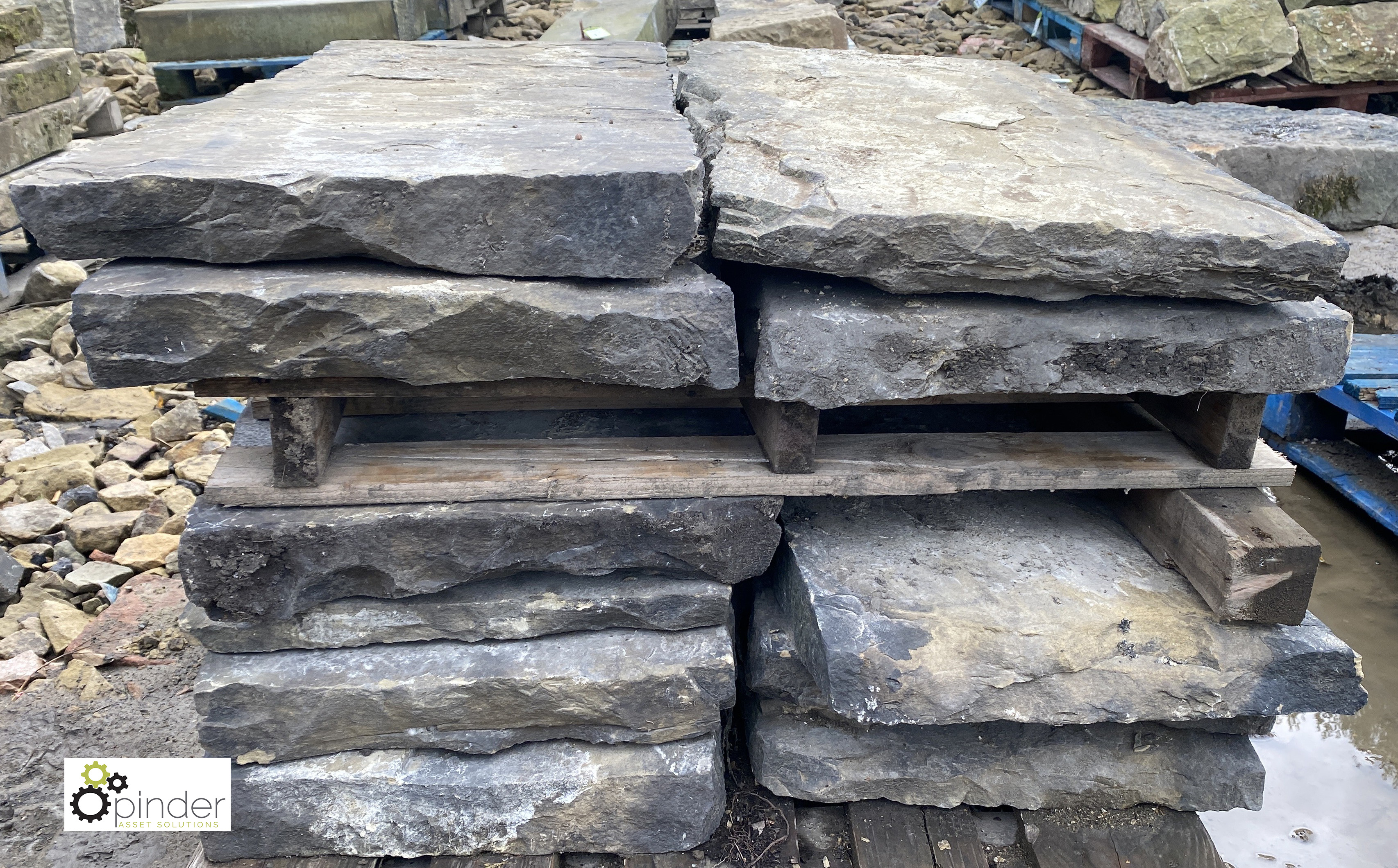 A pallet Victorian rustic Yorkshire Stone Coping, 16in wide, approx. 36 linear feet (Located at Deep - Image 2 of 5