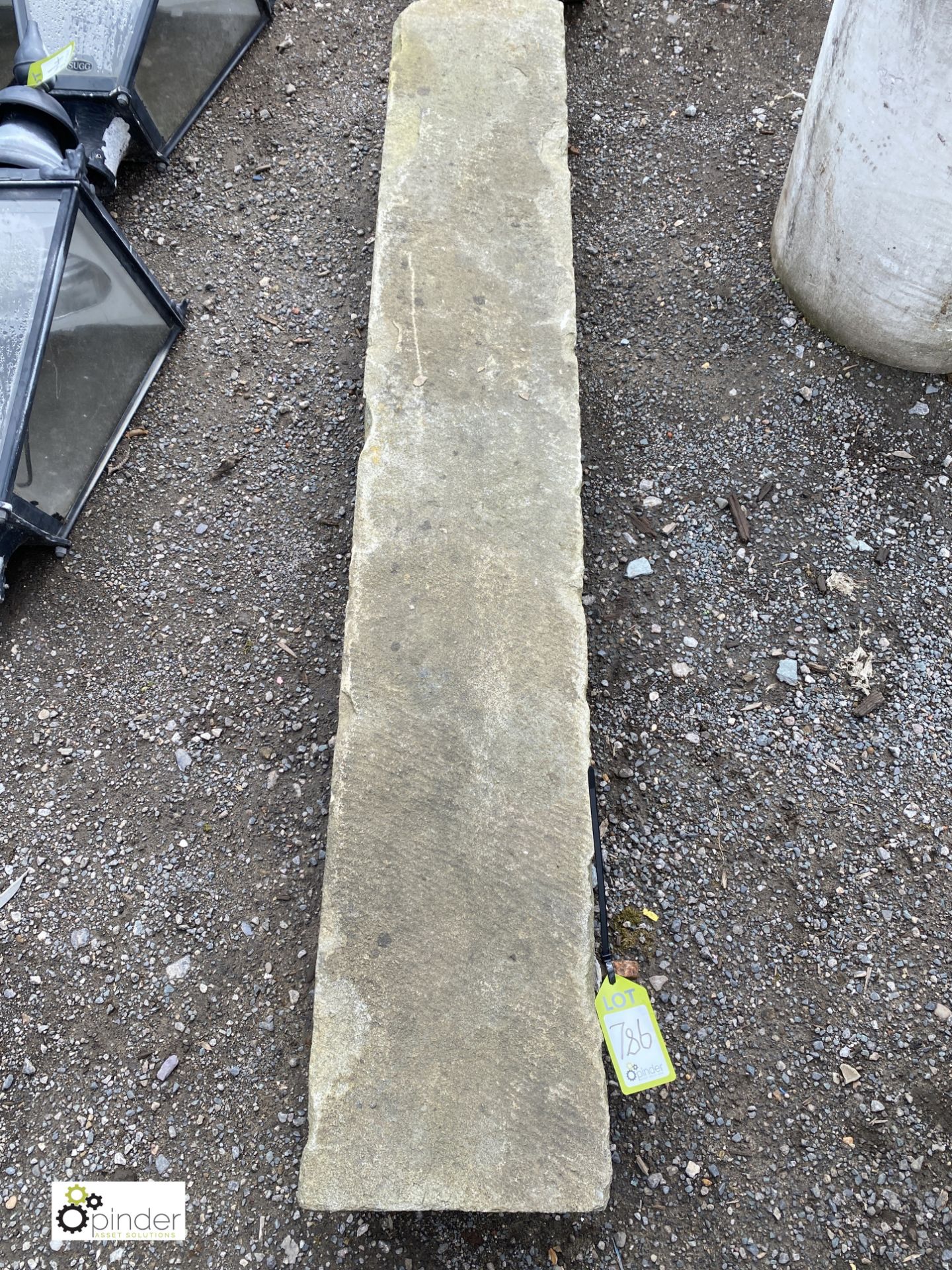 An original Victorian Yorkshire Stone Gatepost/Intel, 12in high x 6in deep x 74in long