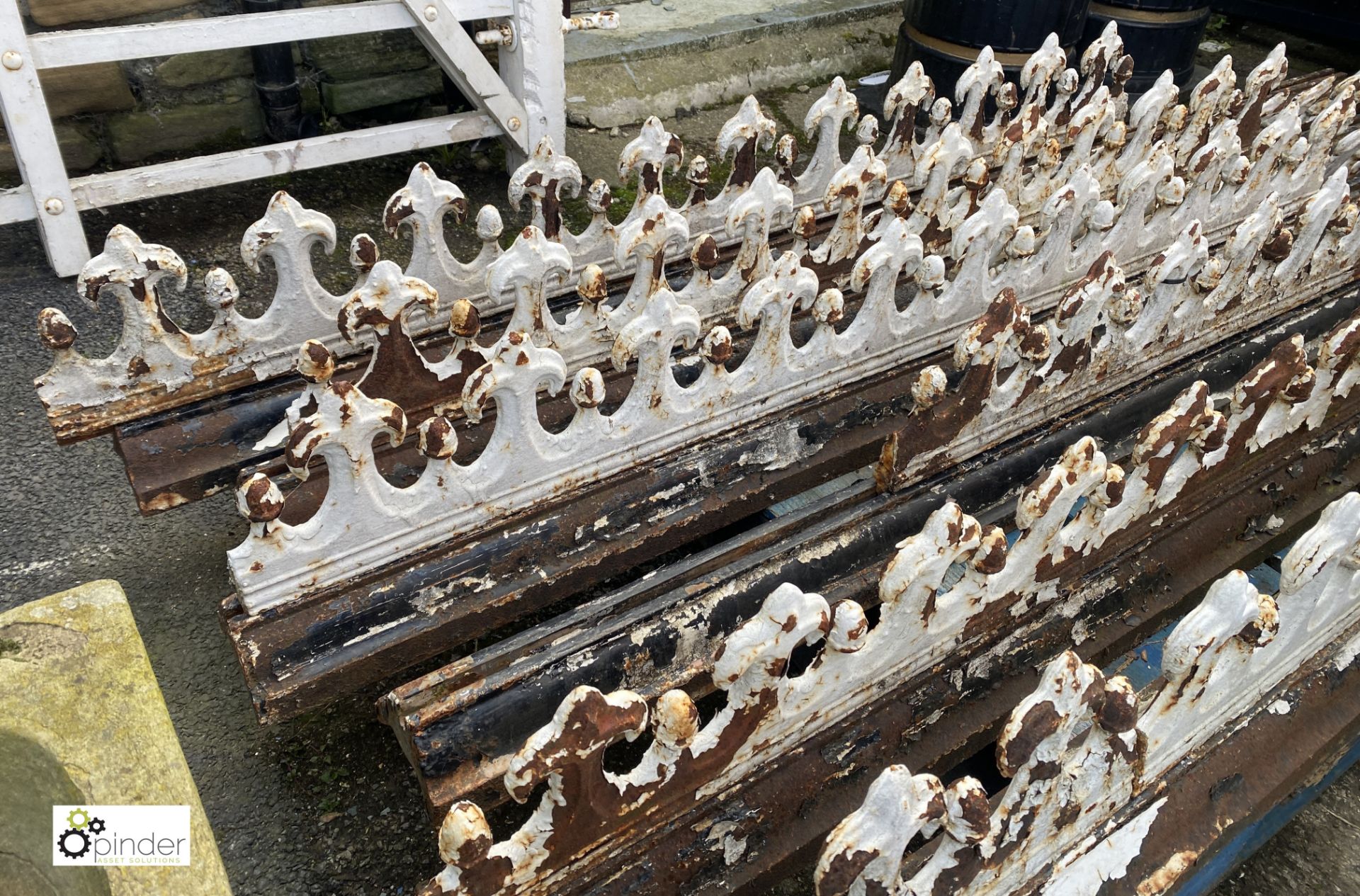 A Victorian run cast iron Roof Ridge, with Fleur-De-Lis and acorn decoration, approx. 44ft - Image 3 of 6