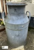 A vintage galvanised metal Milk Churn, 20in high x 10in diameter