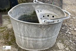 A vintage galvanised Mop Bucket, 10in high x 12in wide