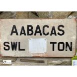 A vintage Crane Sign ‘AaBACas SWL TON’, 15in high x 30in wide