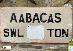 A vintage Crane Sign ‘AaBACas SWL TON’, 15in high x 30in wide