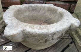 A statuary white marble Mortar, circa 1850s, 8in high x 16in diameter