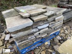 A pallet antique reclaimed Yorkshire Stone Paving/Steppingstones, approx. 14.4sq yards (Located at