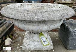 A buff terracotta Campania Urn, with gadroon decoration painted in shabby chic style, circa early