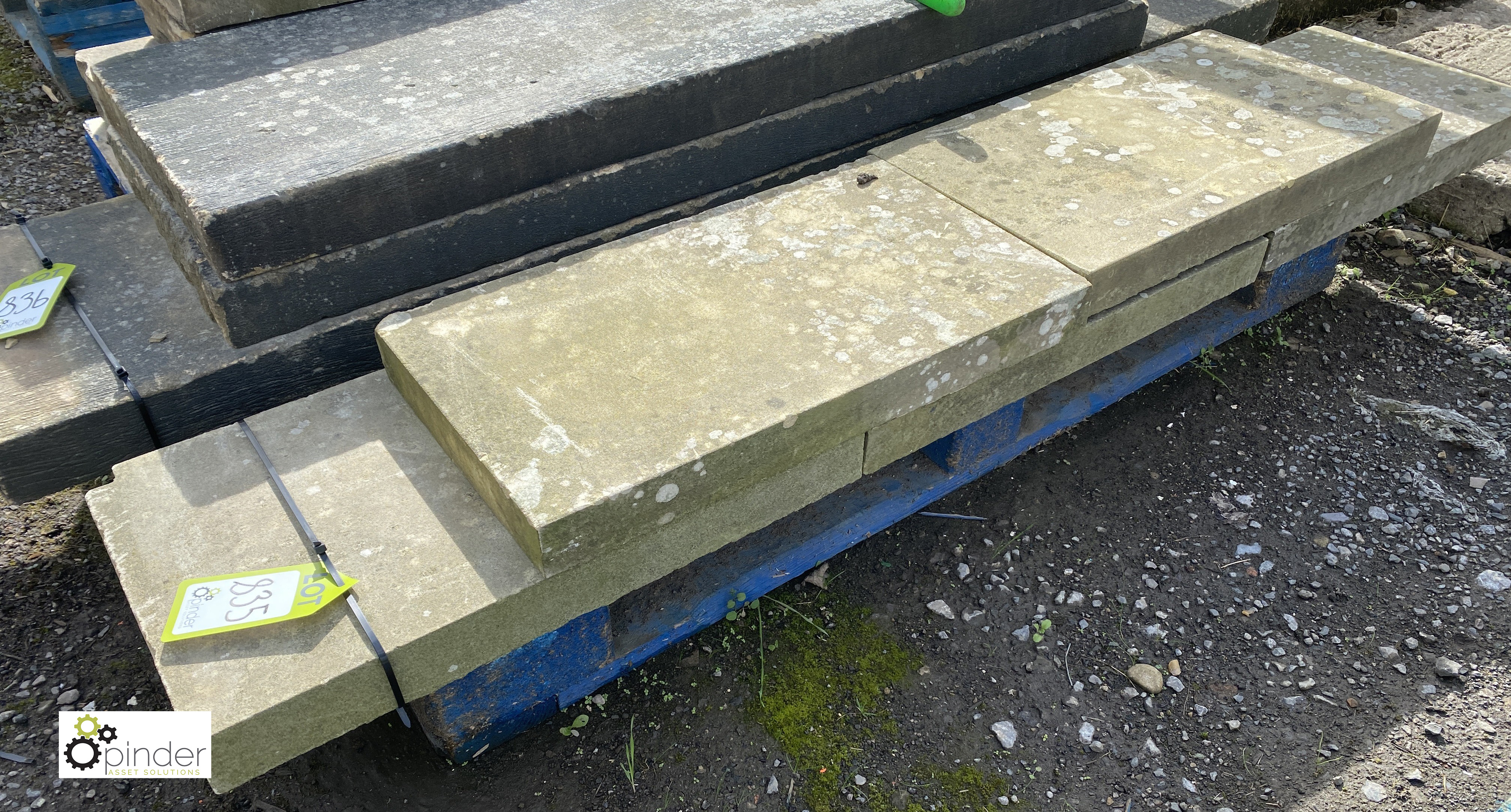 5 pieces Yorkshire Stone Coping, 2in high x 12in wide x approx. 8ft total length