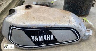 A vintage Yamaha Petrol Tank Wall Hanger, 7in high x 12in wide x 23in