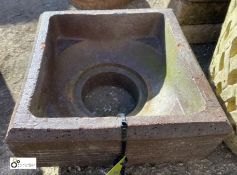 An original Victorian salt glazed Drain Gully, 10in x 10in