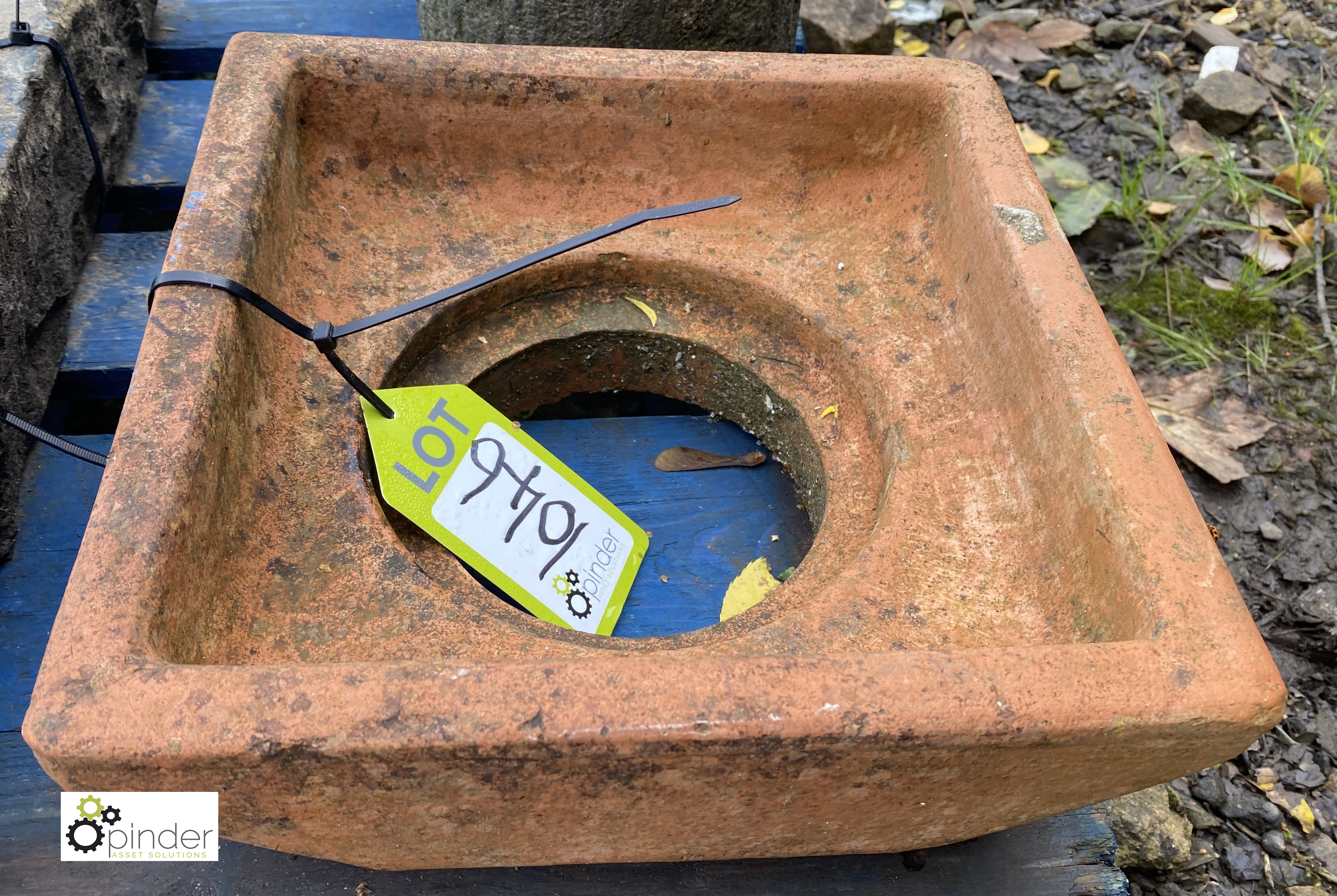 A terracotta Grain Gully, circa mid 1900s, 12in x 12in (Located at Deep Lane, Huddersfield)