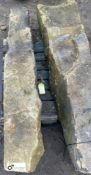 A pair reclaimed Georgian Yorkshire Stone Field Gate Posts, 82in high (Located at Deep Lane,