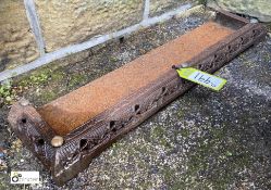 A Victorian cast iron Fender, with brass dot decoration, 32in wide x 8in deep