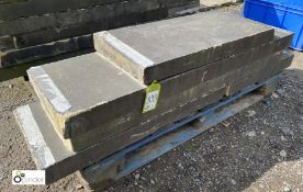 5 lengths Victorian Yorkshire Stone Coping, 3in high x 14in wide x approx. 14ft total length