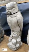 A reconstituted stone Statue of an owl, 17in high