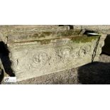 A reconstituted stone Window Planter, with classical decoration, 10in high x 10in wide x 28in long
