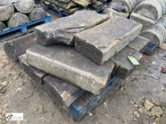 A pallet reclaimed Victorian Yorkshire Stone Kerbs, 12in x 6in, approx. 18 linear feet (Located at