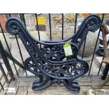 An original pair decorative Victorian cast iron Bench Ends, made by Illingworth Ingham, 33in high
